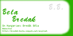bela bredak business card