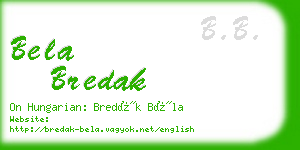 bela bredak business card